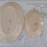 Set of 2 oval dishes trundles 30s earthenware K&G Lunéville model Denise