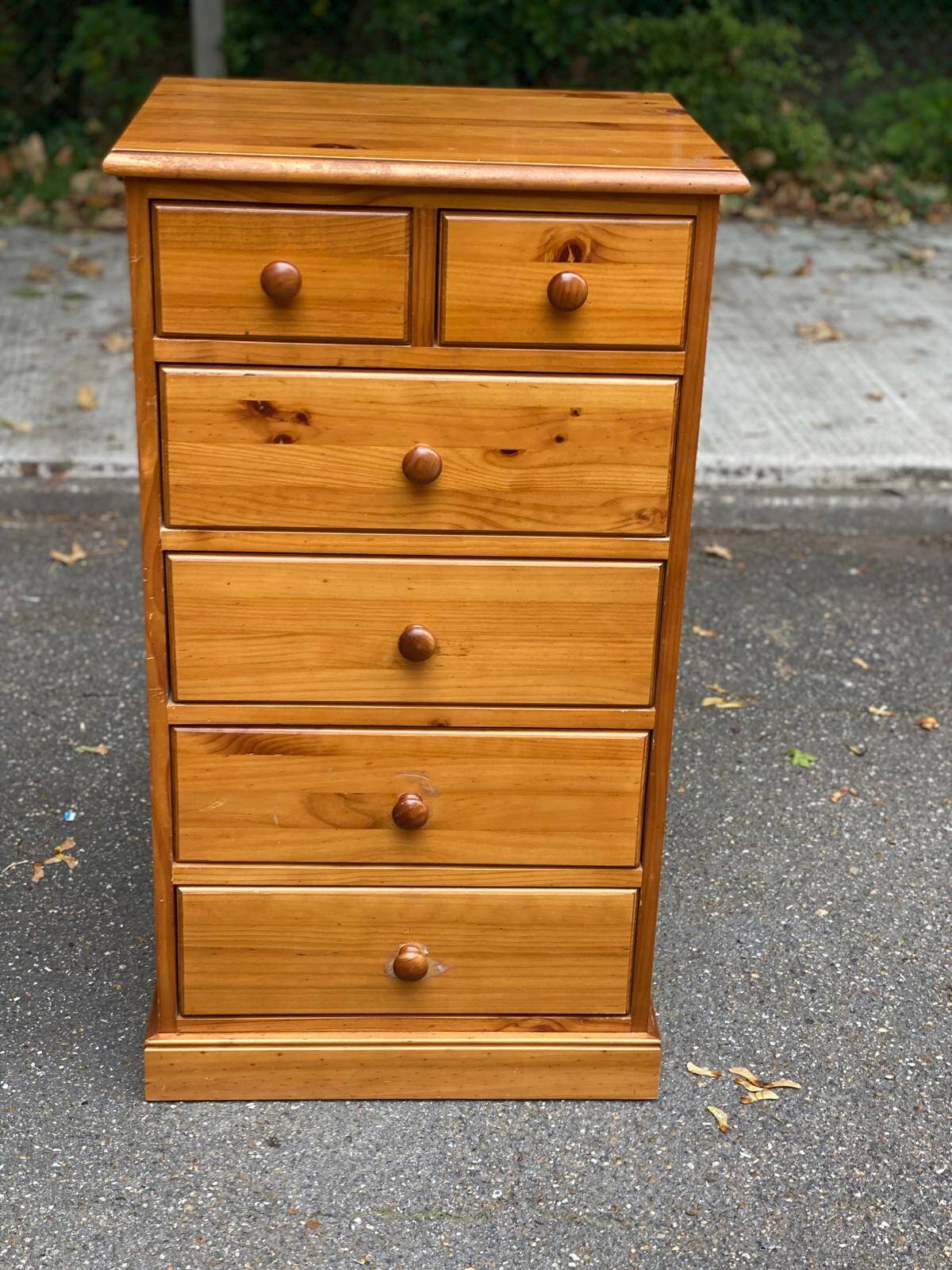 Scandinavian solid wood chest of drawers 1980