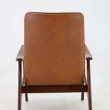 1960s Scandinavian Teak Armchair in Leatherette
