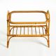 Lovely small Italian 60s bamboo side or coffee table with a iced glass top