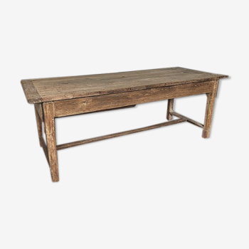 Table de ferme Aveyronnaise XIXeme en chêne et merisier