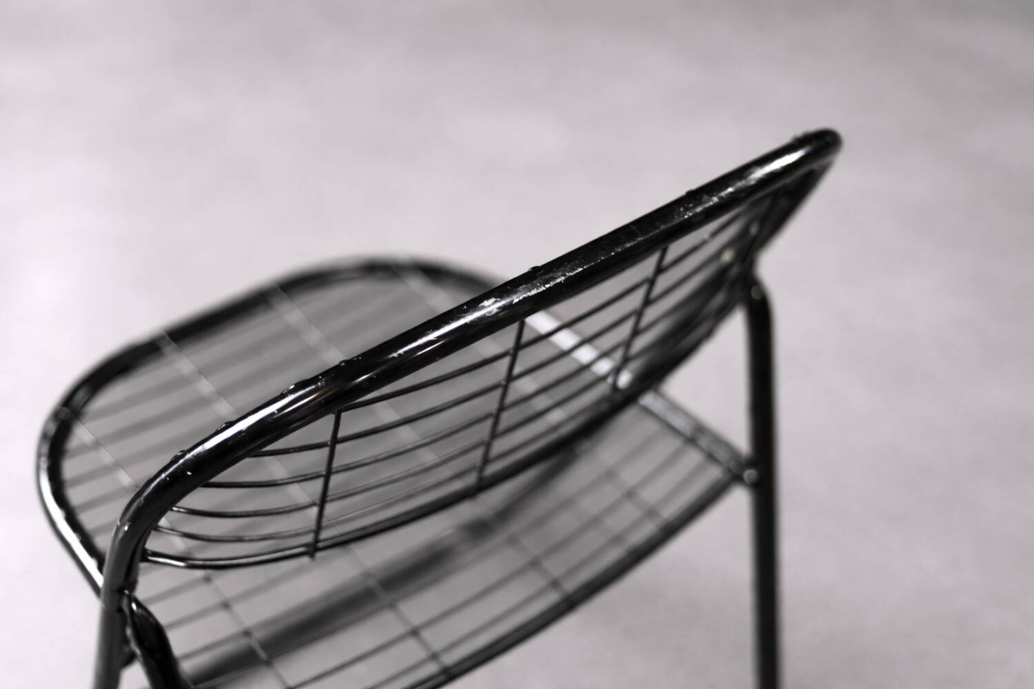 Vintage Mid-Century Modern Minimalist Black Metal Åland Chair from Ikea