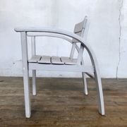 Fauteuil vintage pour enfant blanc gris clair 1950
