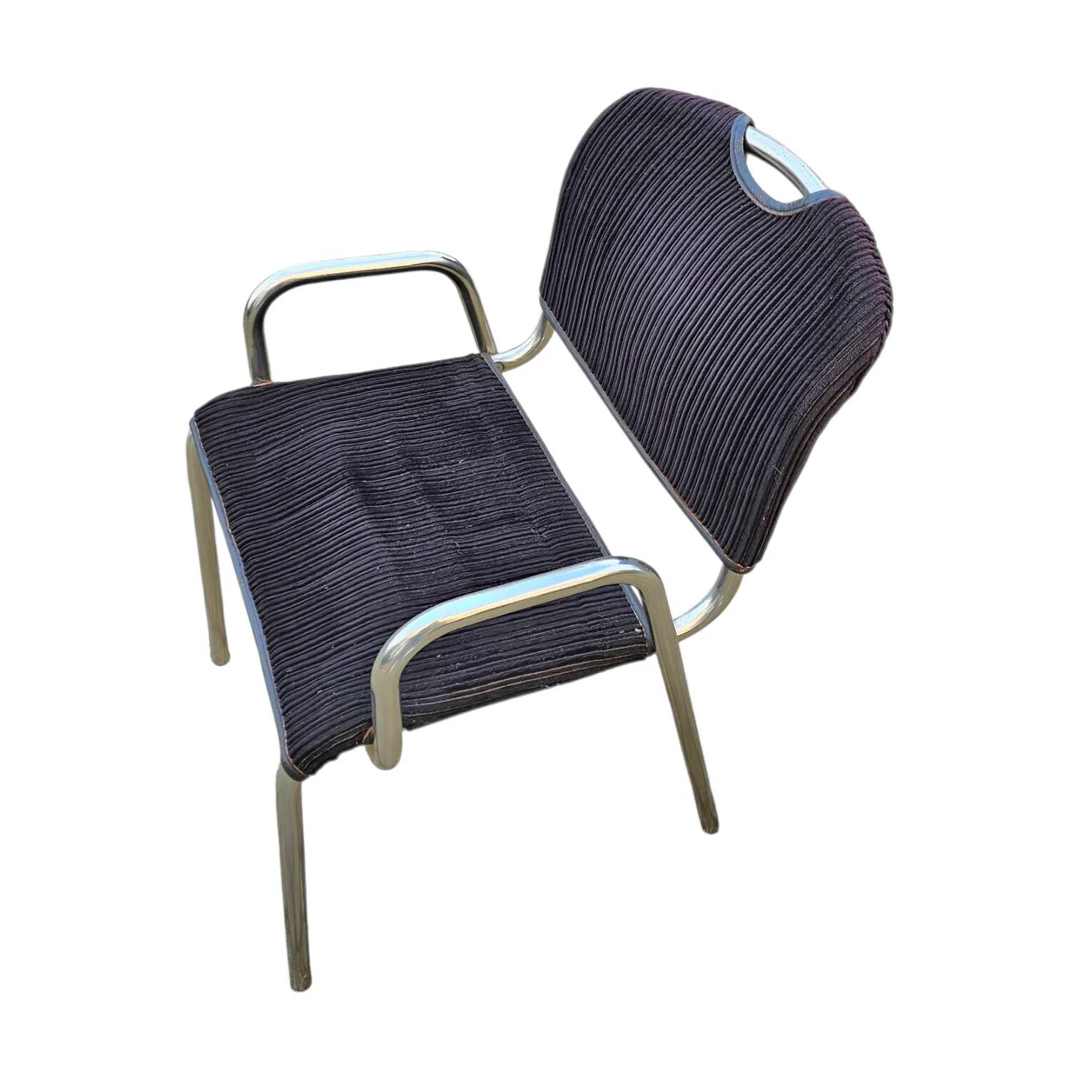 4 chaises de salle à manger en tissu noir Castiglietta par Castiglioni pour Zanotta / Italie années 1960