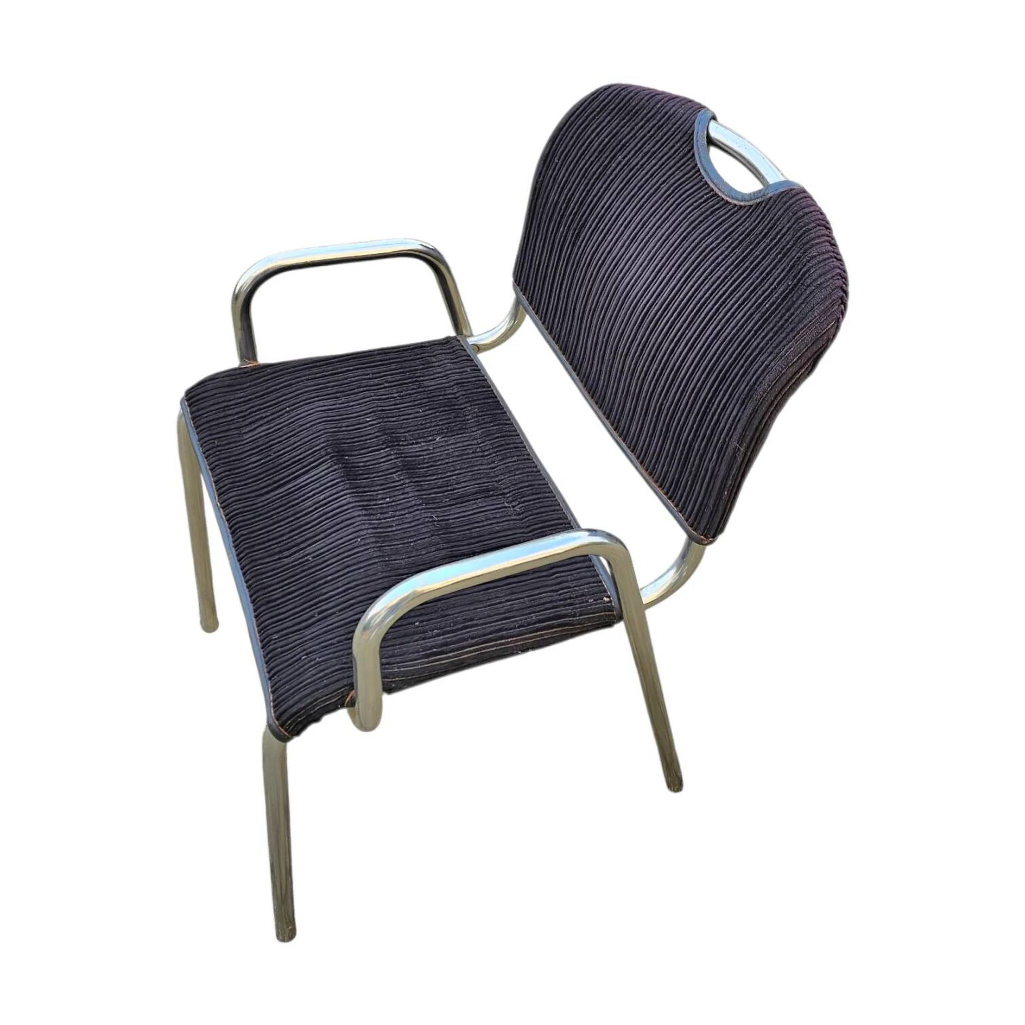 4 x black upholstery Castiglietta dining chairs by Castiglioni for Zanotta / Italy 1960s