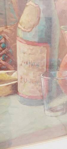 Dipinto Huile Sur Toile Nature Morte S. Piancaldi 50x70 Années 60/70