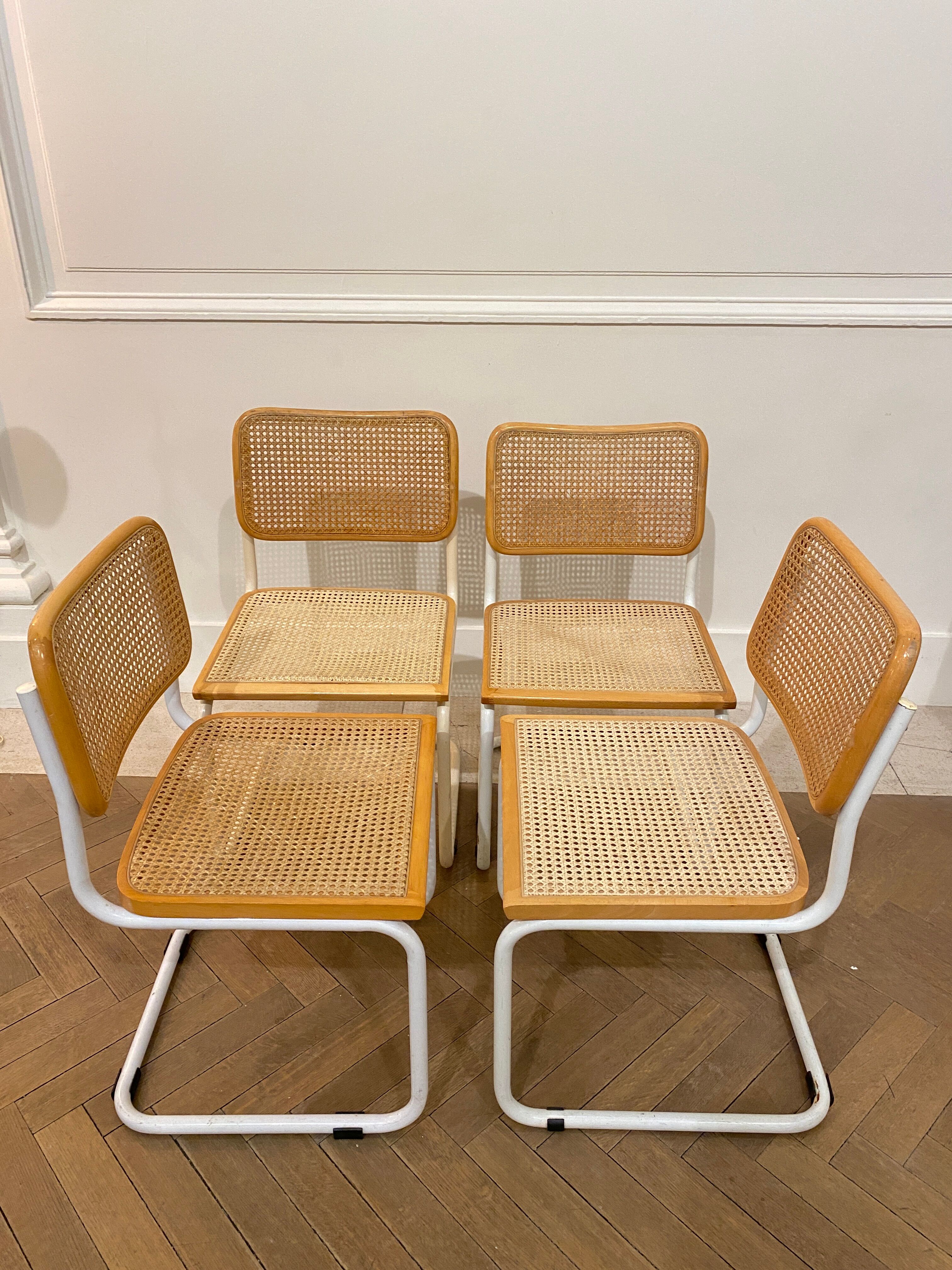 Set of 4 Cesca B32 chairs by Breuer
