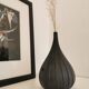 Murano glass vase "Drops" by Stellon Renzo signed Salviati matte black