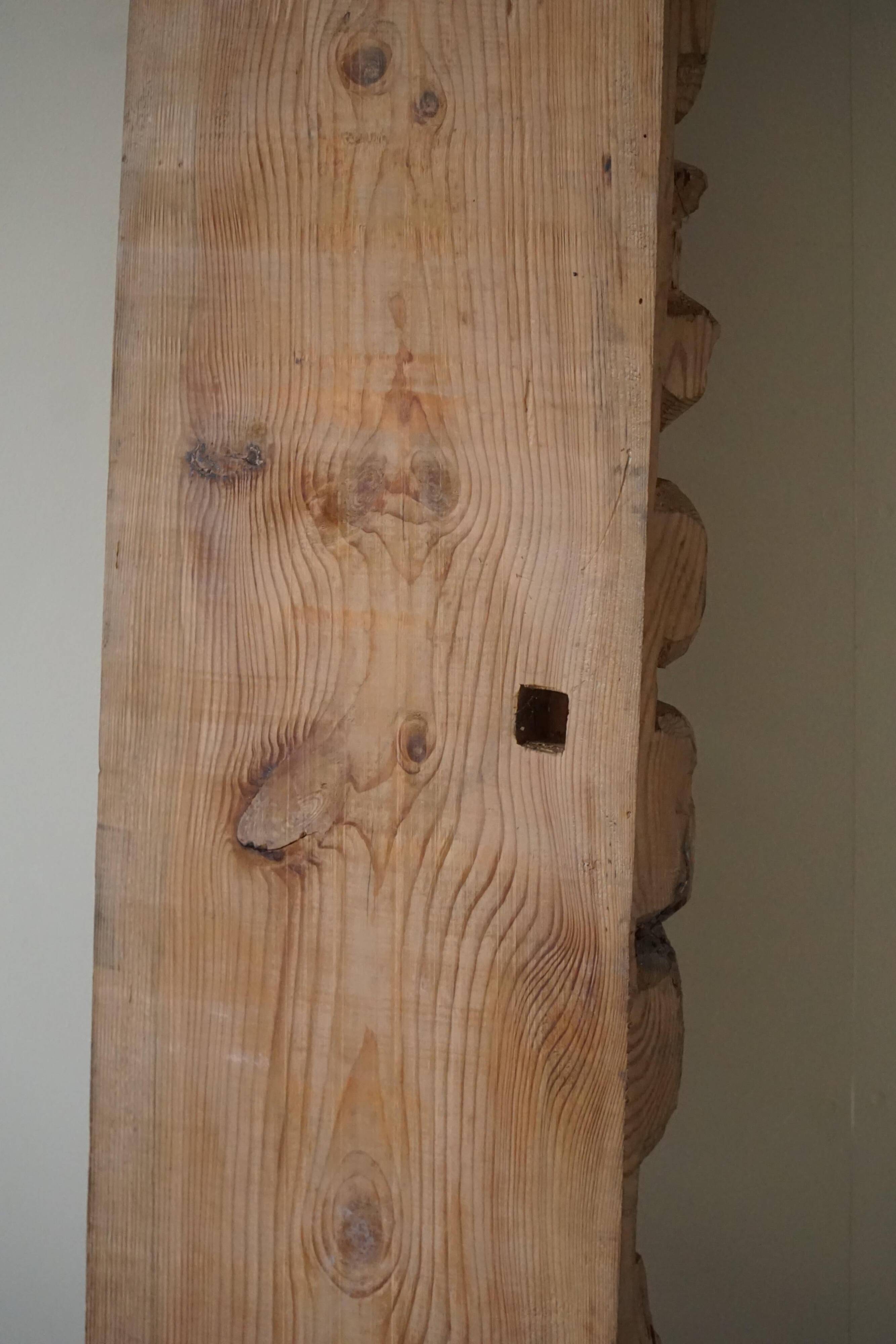 Hand-carved wooden decorative sculpture, mid-century, Danish cabinetmaker, 1970s.