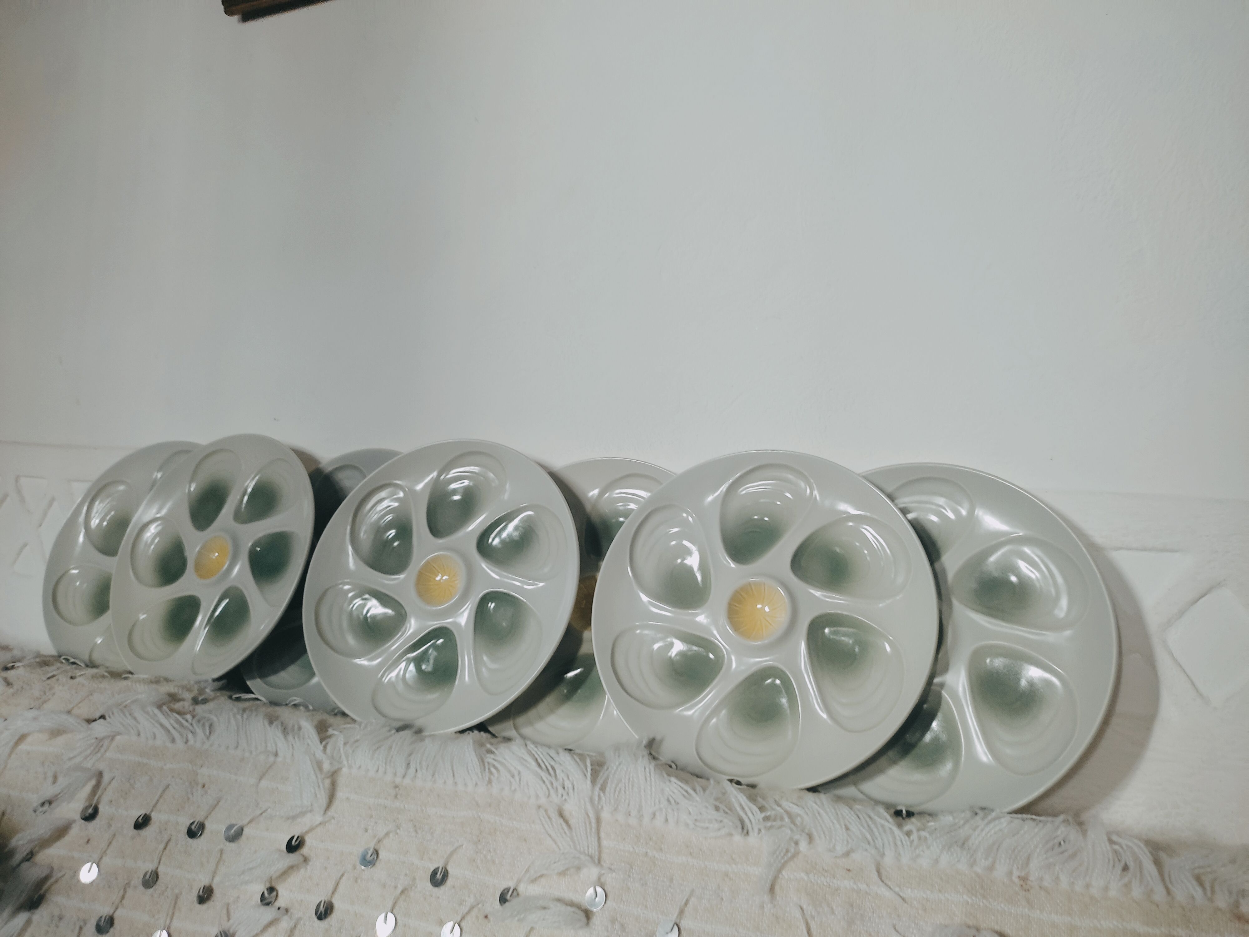 8 oyster plates in slurry by salins