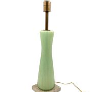 Mid-century modern green Murano glass Table lamp, Barovier & Toso style  Italy, 1940s
