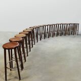 Vintage French wooden bar stools 1970s