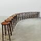 Vintage French wooden bar stools 1970s