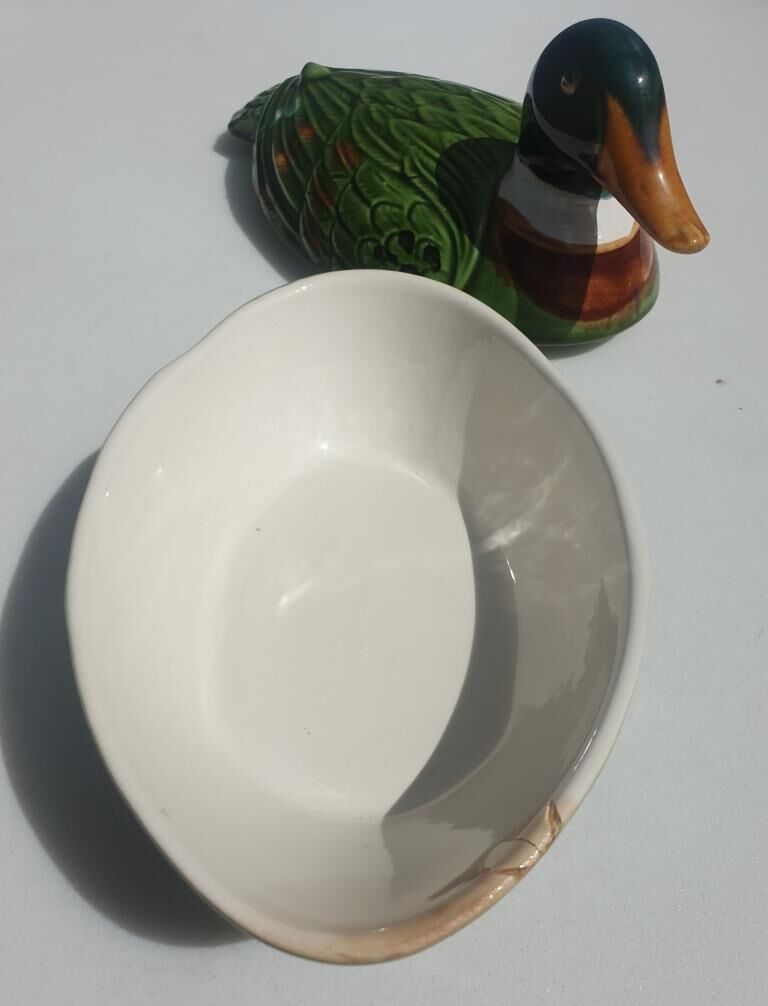 Earthenware duck signed Michel Caugant