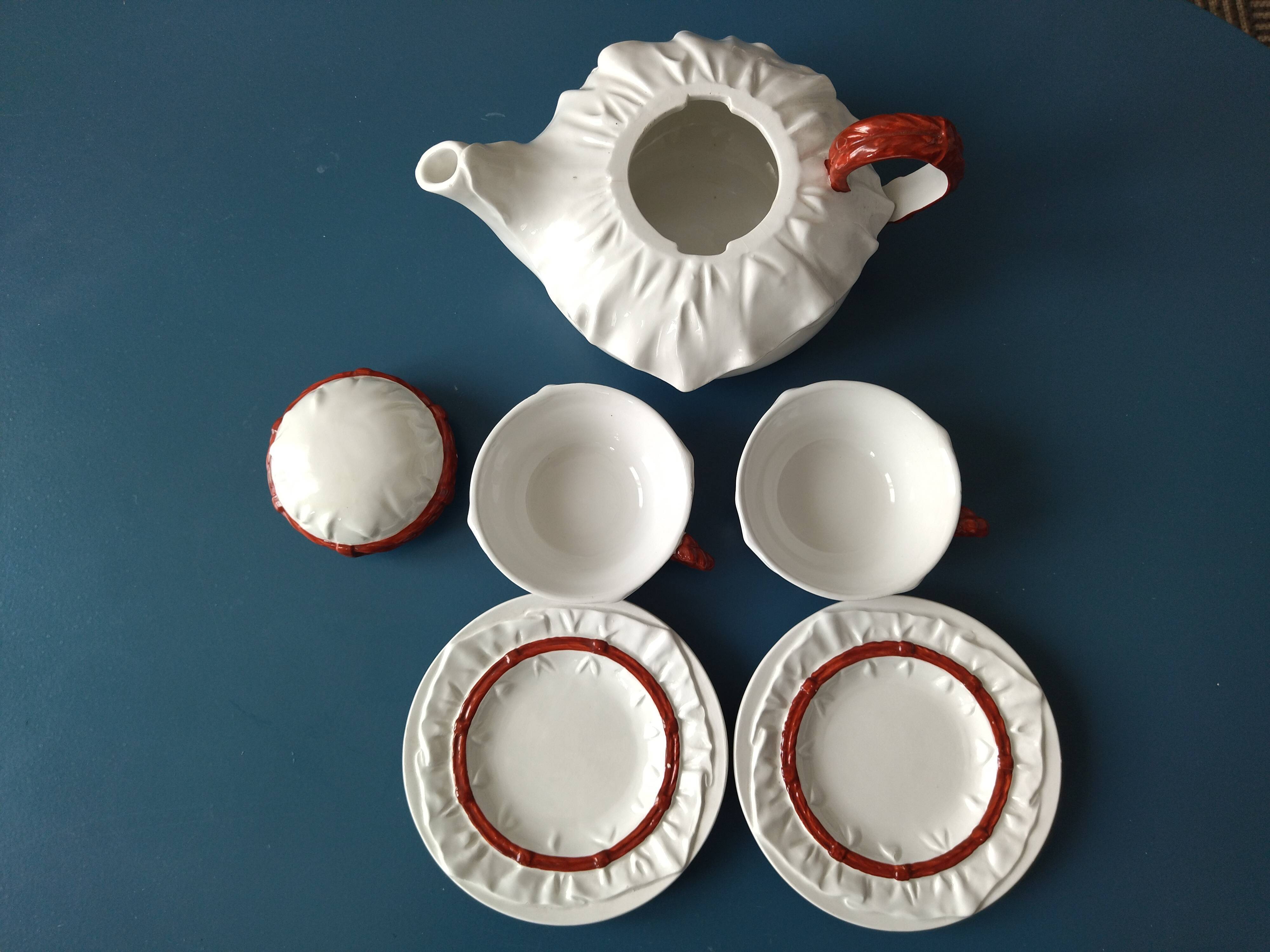 Tea set 2 people Chaumette in vintage ceramic