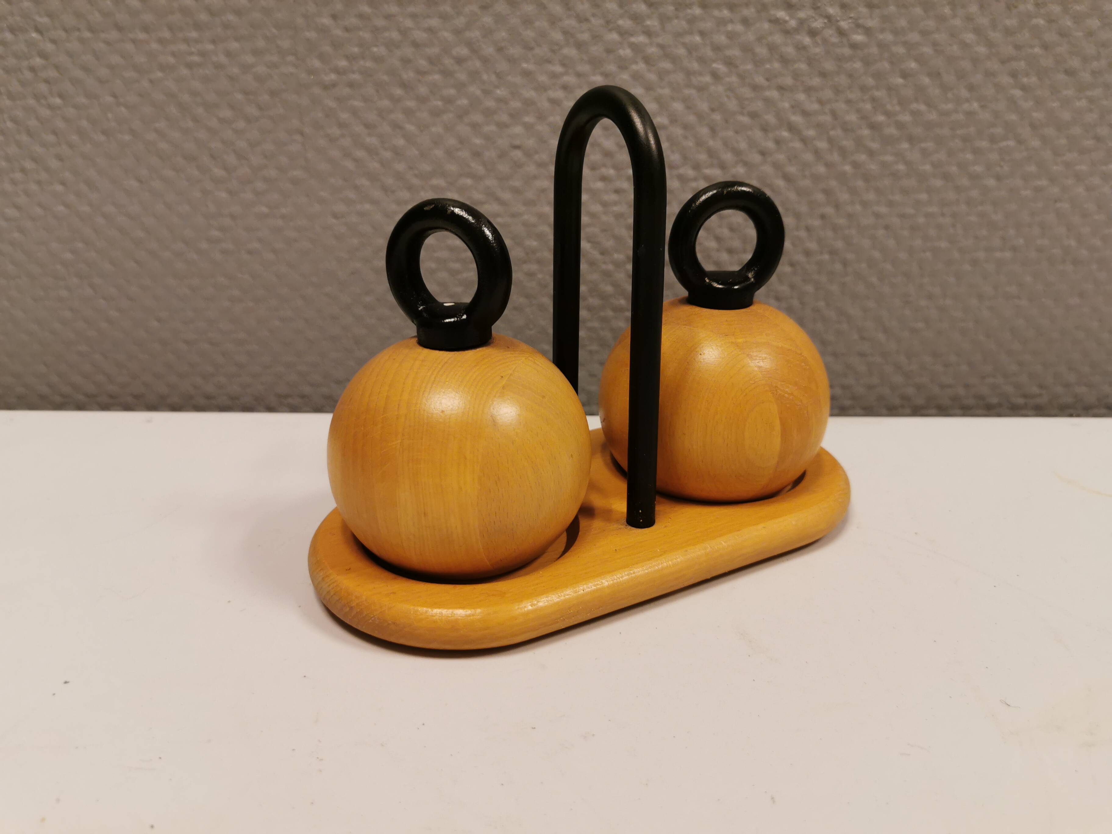 Pepper and salt mills designed by C Jörgensen for Bodum Denmark. late 20th century.