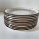Ensemble de 10 assiettes Salins décor spirale minérale gris et brun