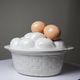 Vintage trompe-l’œil terrine with eggs in white earthenware, 1960s-1980s