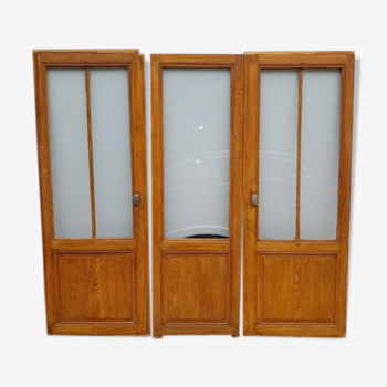 3 old glass separation doors