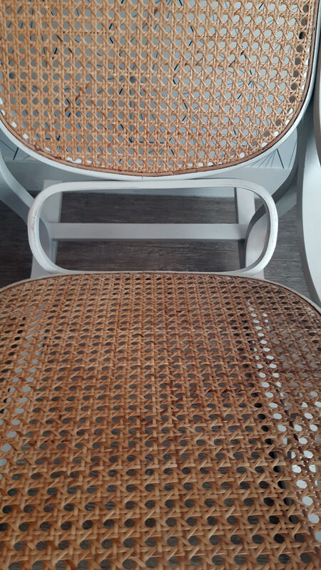Rocking-chair "vintage" white and canning.