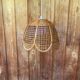 Rattan and cane lampshade in the shape of a flower from the 1970s.