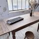 Solid oak farmhouse table with integrated extensions 1950