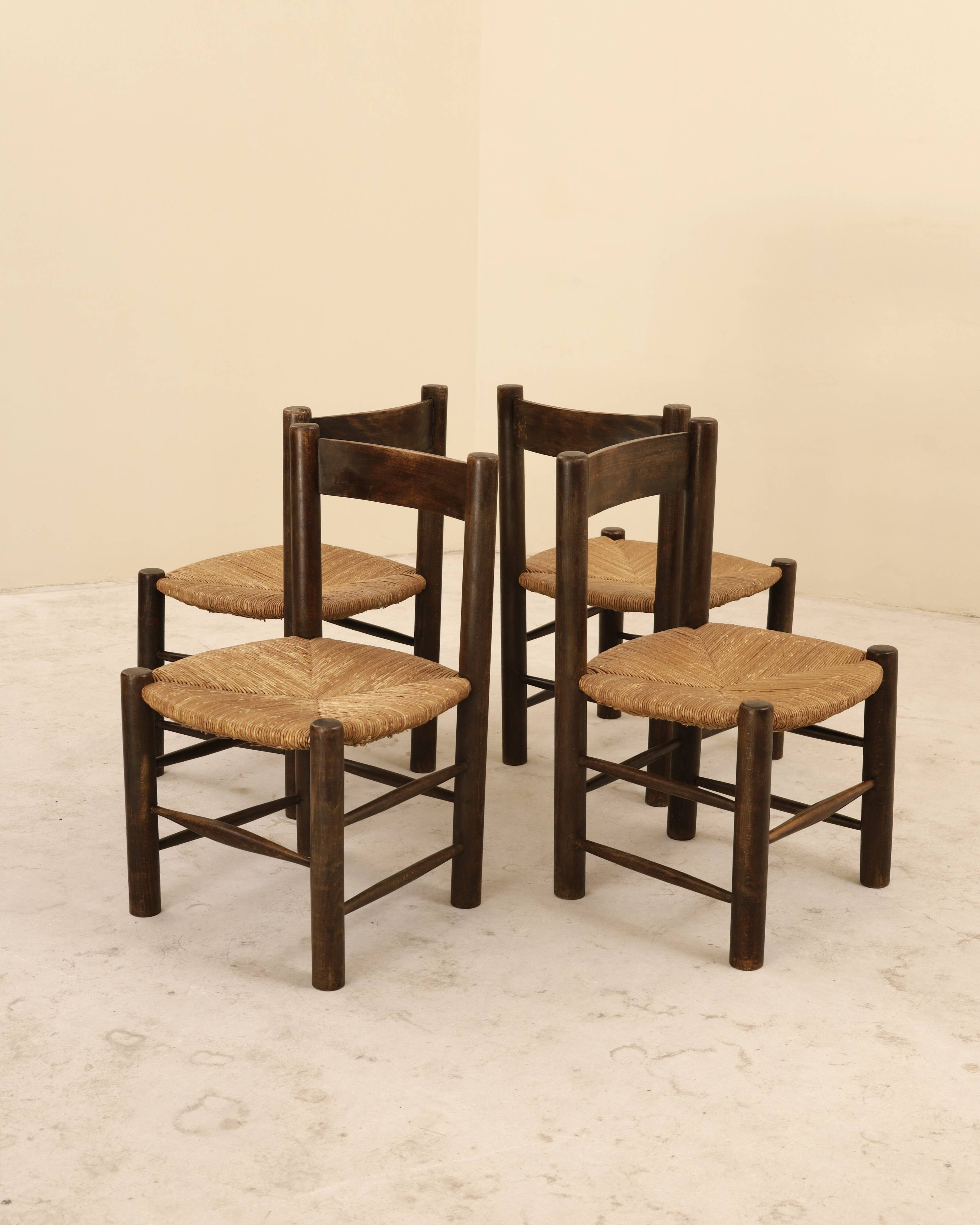 Set of four dlg chairs by Georges Robert, France, 1960s.