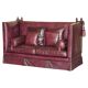 Victorian Knole canapé restored in leather with feather cushions.