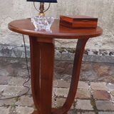 1930 Art Deco pedestal table in solid walnut