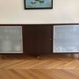 Square brown oak sideboard from Ligne Roset
