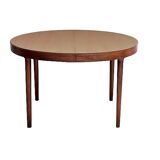 Table danoise ronde Harry Ostergaard pour Randers Mobelfabrik extensible teck 1960