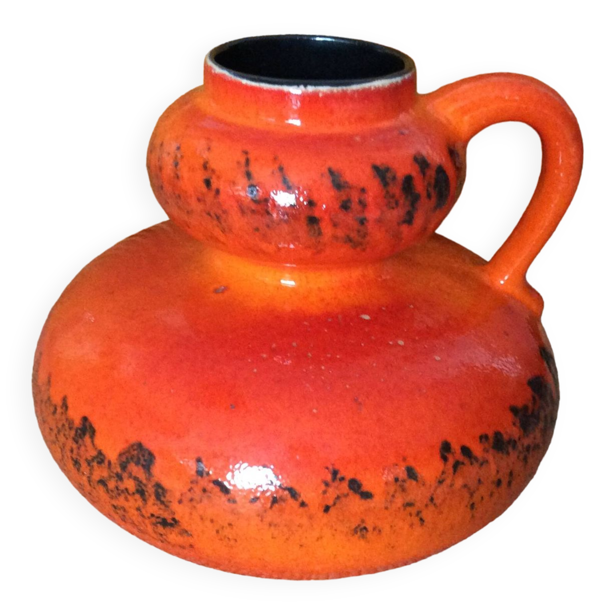 Vase  en céramique orange