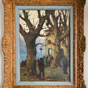 Hst painting "lake orta" cusio italy pino pessina da castanedo (1911 / 1991)