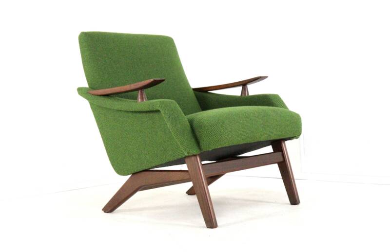 mid century teak Armchair 'Breda' | - fully restored + new upholstery