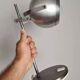 Mid Century Eyeball Desk Lamp, Space Age Table Light, brushed chrome