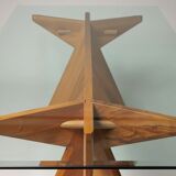 Dining table in walnut, Italy 80s