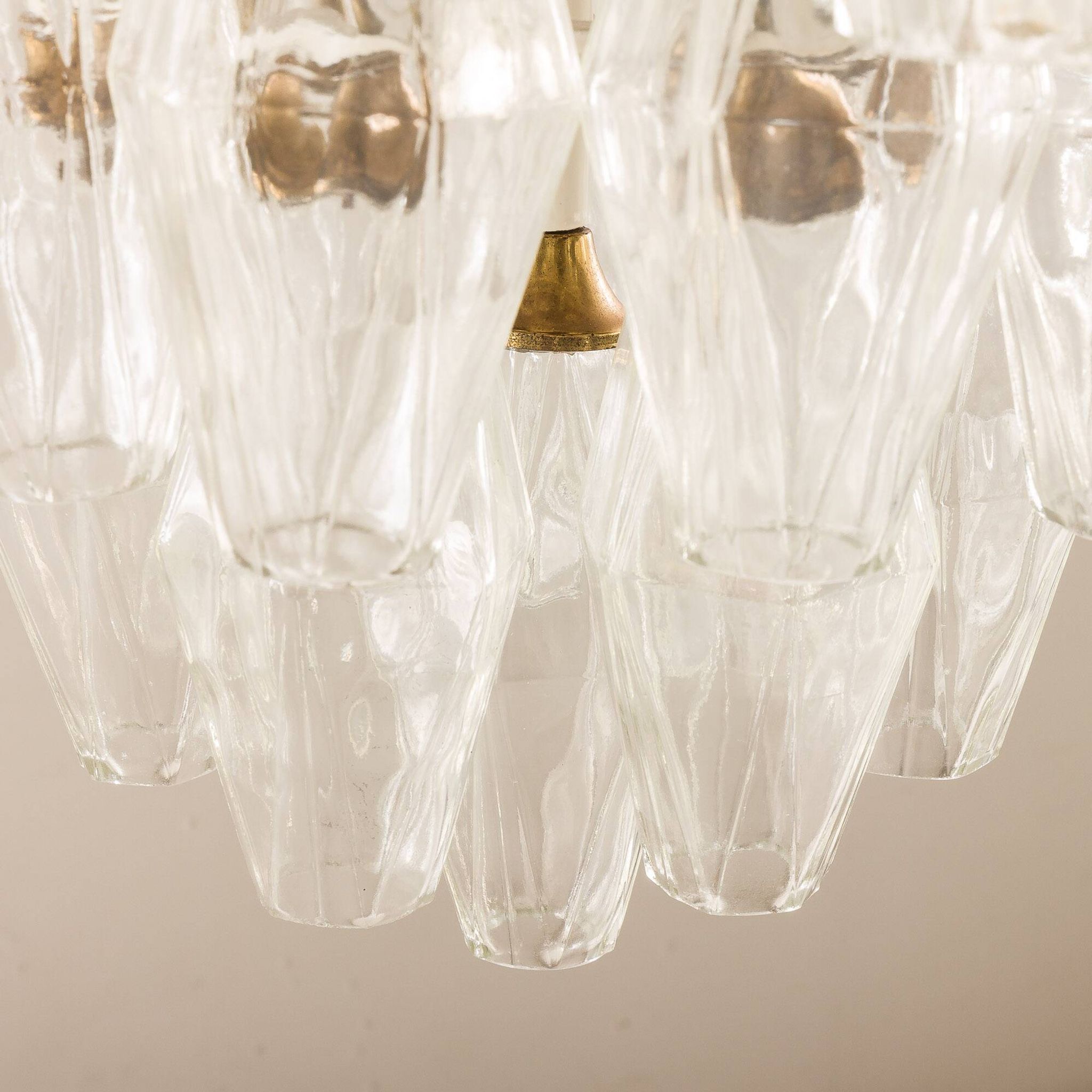 Carlo Scarpa Poliedri chandelier, Venini, Italy 1960s