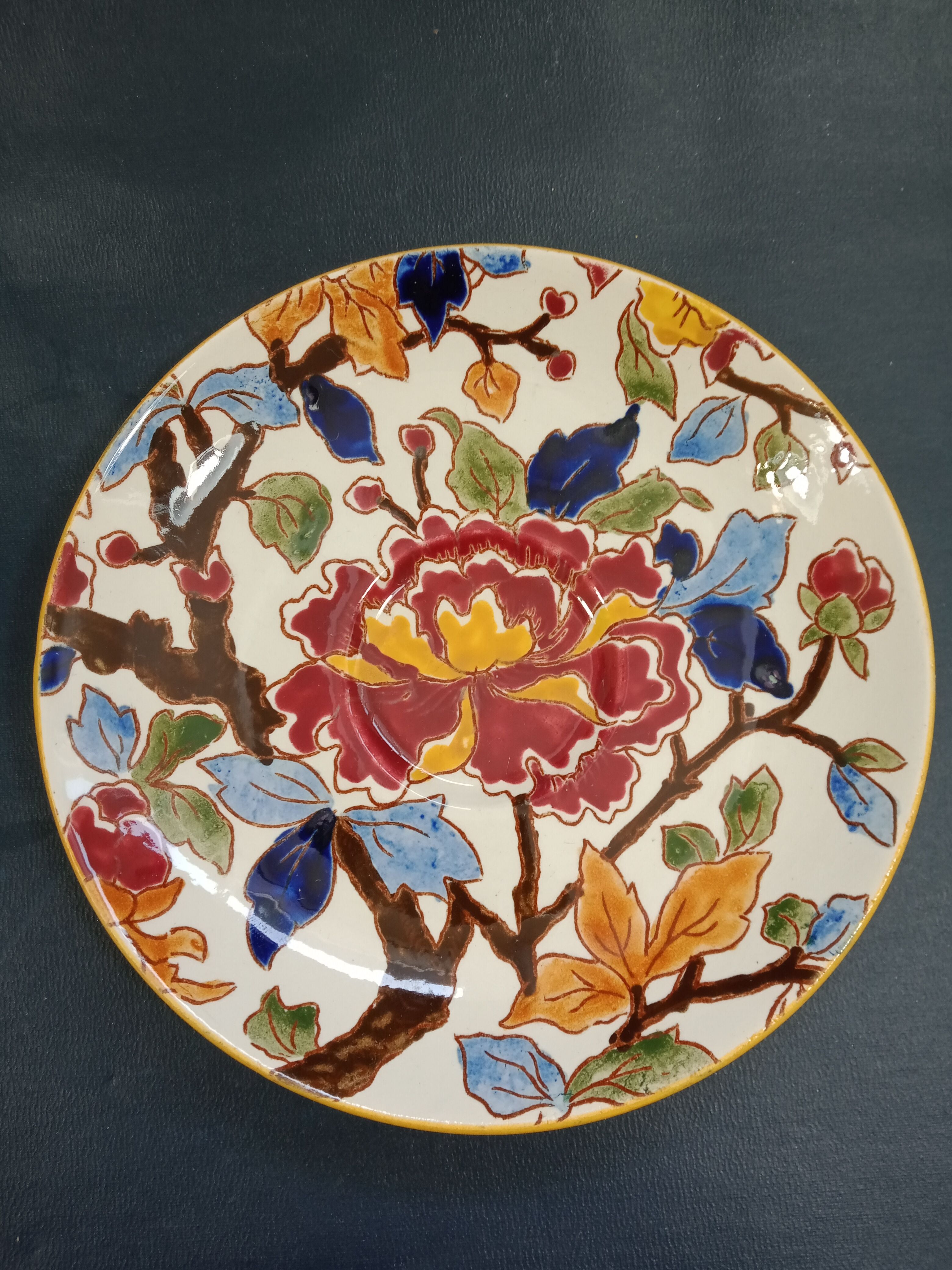 2 Gien Pivoine style saucers