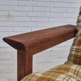 1970s, Danish lounge chair, original condition, furniture wool fabric, teak wood.