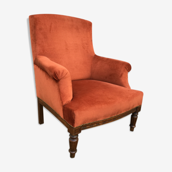 Armchair velvet terracota