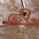 Pink cast iron towel rail Art Deco 30s 40s
