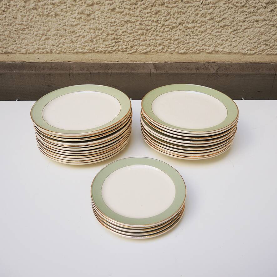 5 Antique Villeroy & Boch Celadon Dessert Plates