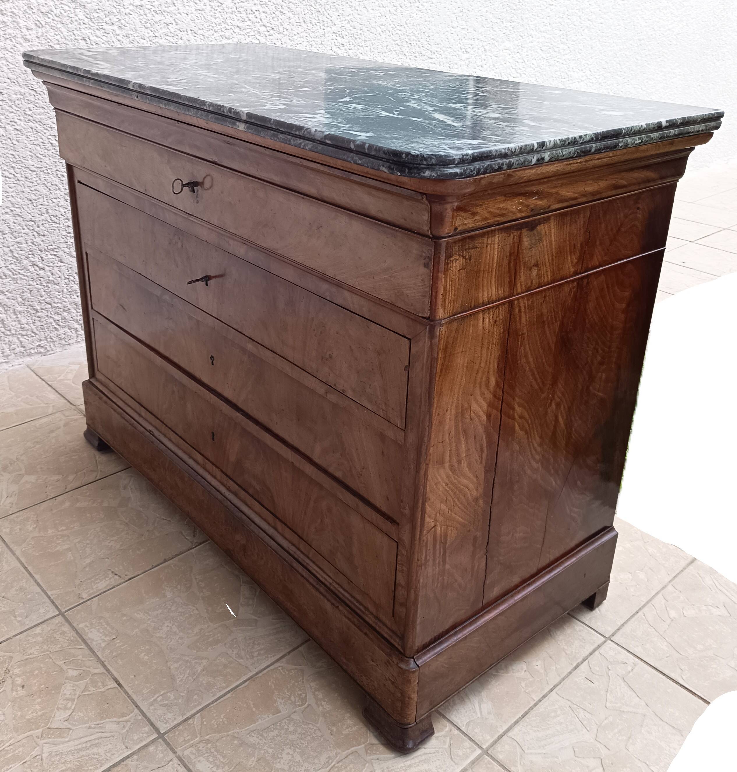 Louis Philippe mahogany secretary chest of drawers