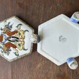 Old candy box with Renaissance decor from Gien earthenware