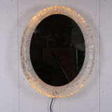 Oval mirror with lighting and plexiglass edge by Hillebrand - 68x56cm