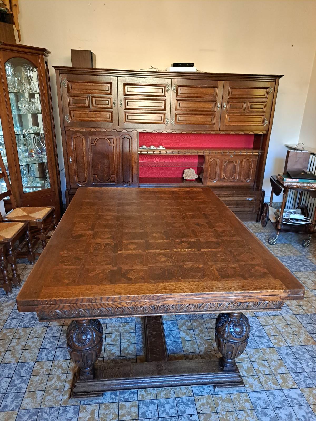 Vintage wooden dining room table