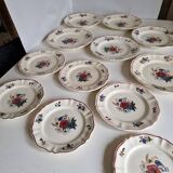 Set of 12 Sarreguemines Plates, Agreste Models