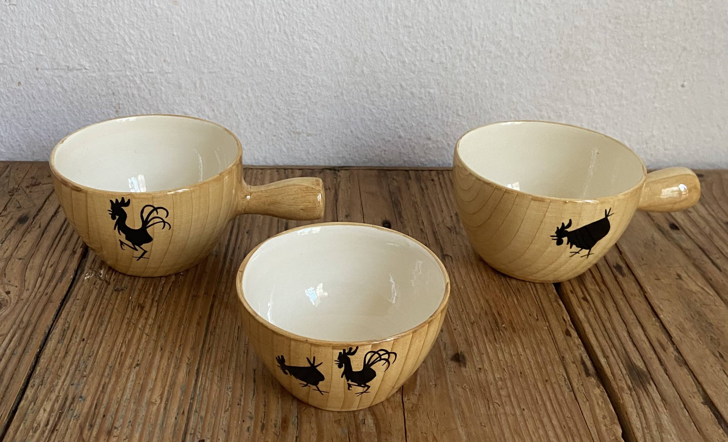 Three ceramic bowls by Grandjean Jourdan from the 1960s.