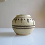 Vase en grès signé céramiste à identifier