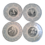 Set of four talking plates from Gien